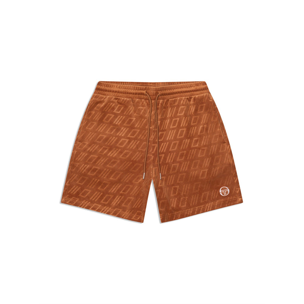 Sergio Tacchini Bandiera Pantalón Corto de Terciopelo Repujado | Azúcar Almendra
