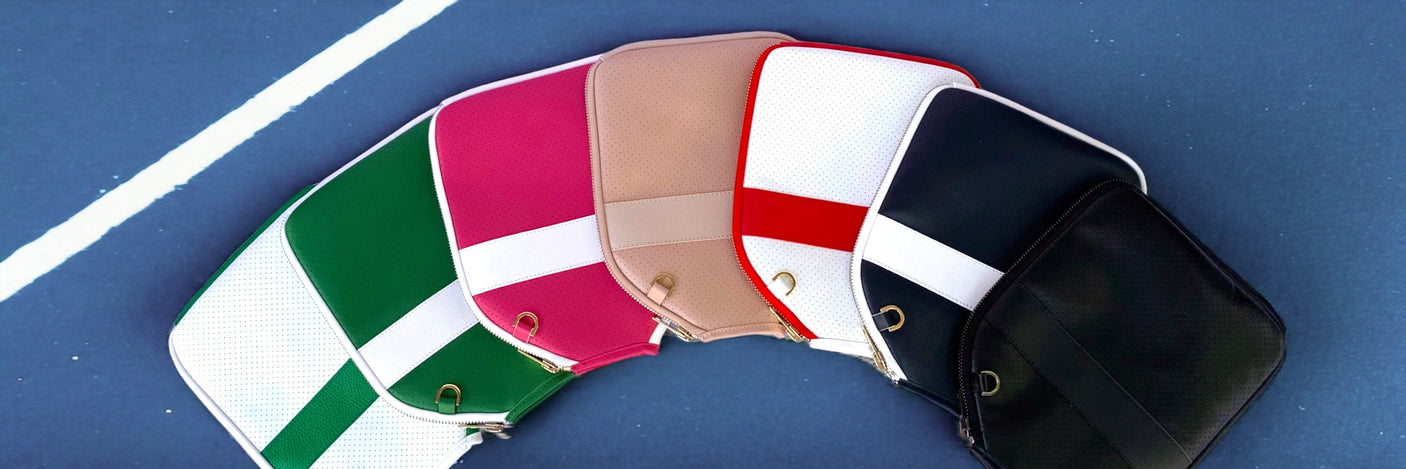 Fenix Sportier “The Addict” Leather Pickleball Bag - Blush/Gold