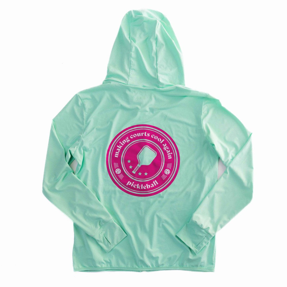 Swinton Pickleball - Mint Zip-Front Sun Hoodie
