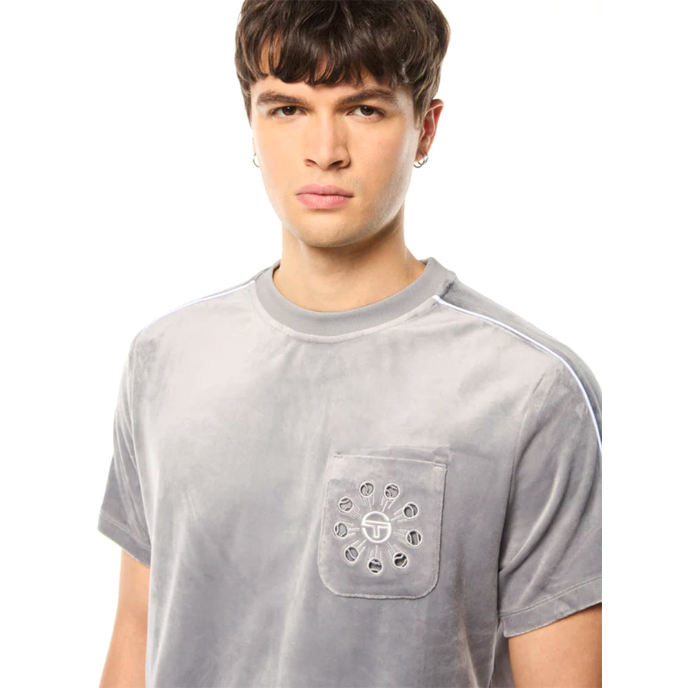 Sergio Tacchini Cresta Velour Pocket Shirt | Sleet