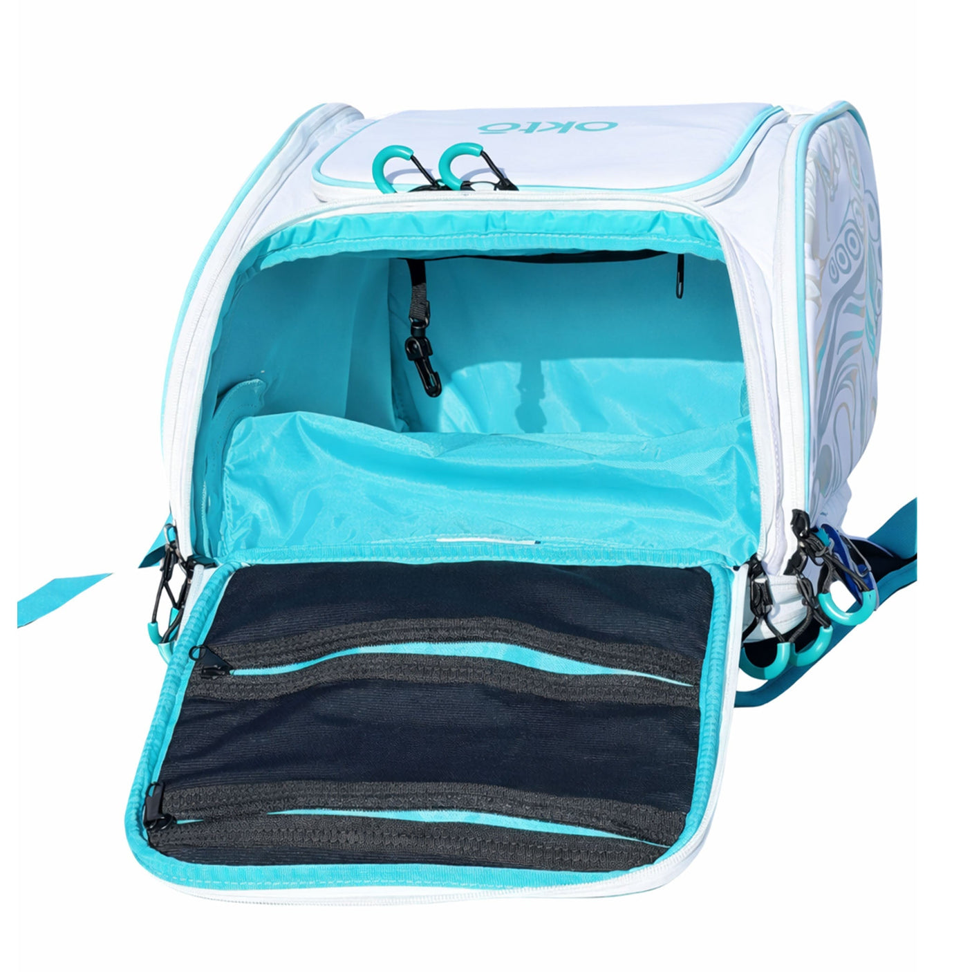 Mochila para deportes de remo Oktō Rec Lite | Blanco y turquesa