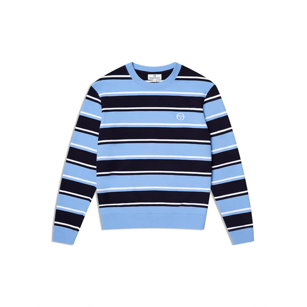 Sergio Tacchini Strisce Camiseta de cuello redondo a rayas | Azul marítimo