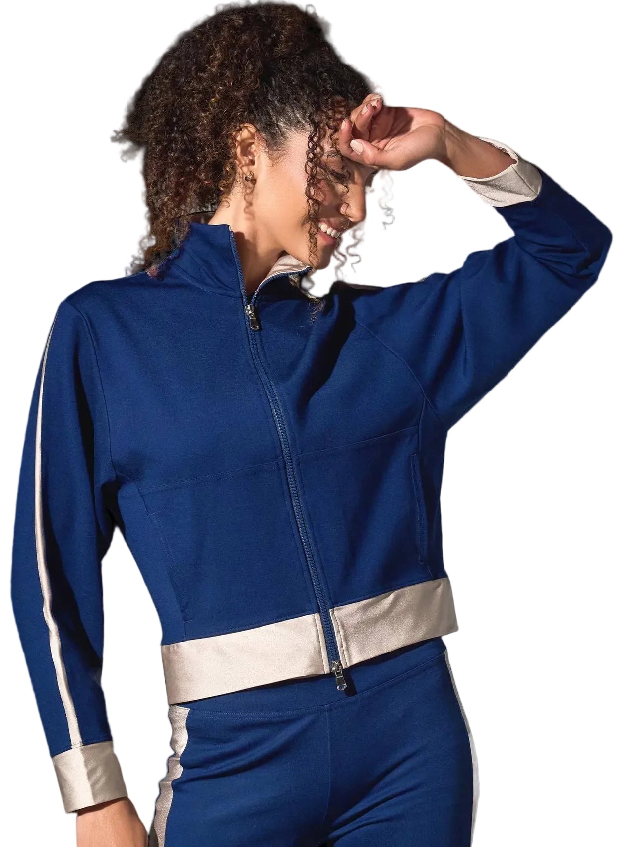 inPhorm NYC Women's Dolman Sleeve Sofia Knit Jacket - Ink/Silver Sand