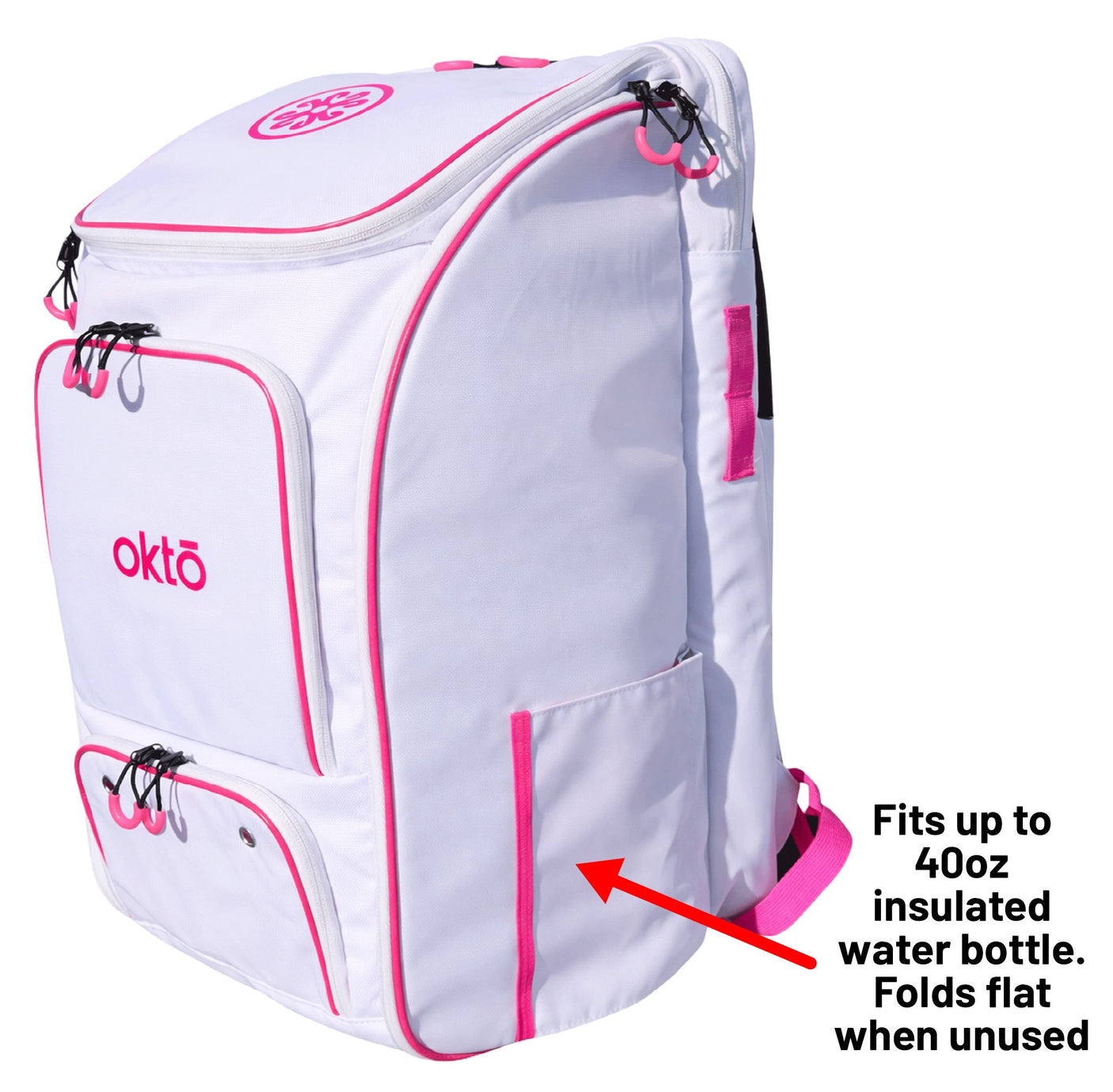 Oktō Pro Elite Paddle Sports Backpack | White & Pink