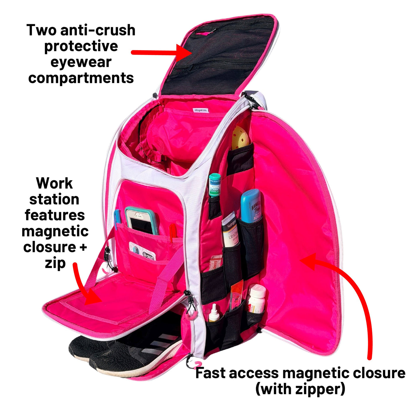 Oktō Pro Elite Paddle Sports Backpack | White & Pink