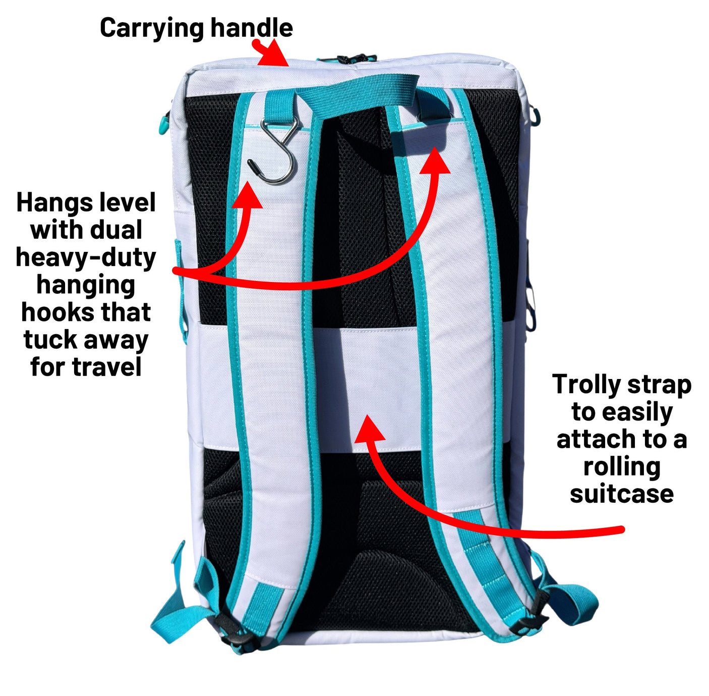 Mochila Oktō Pro Elite para deportes de remo | Blanco y cerceta