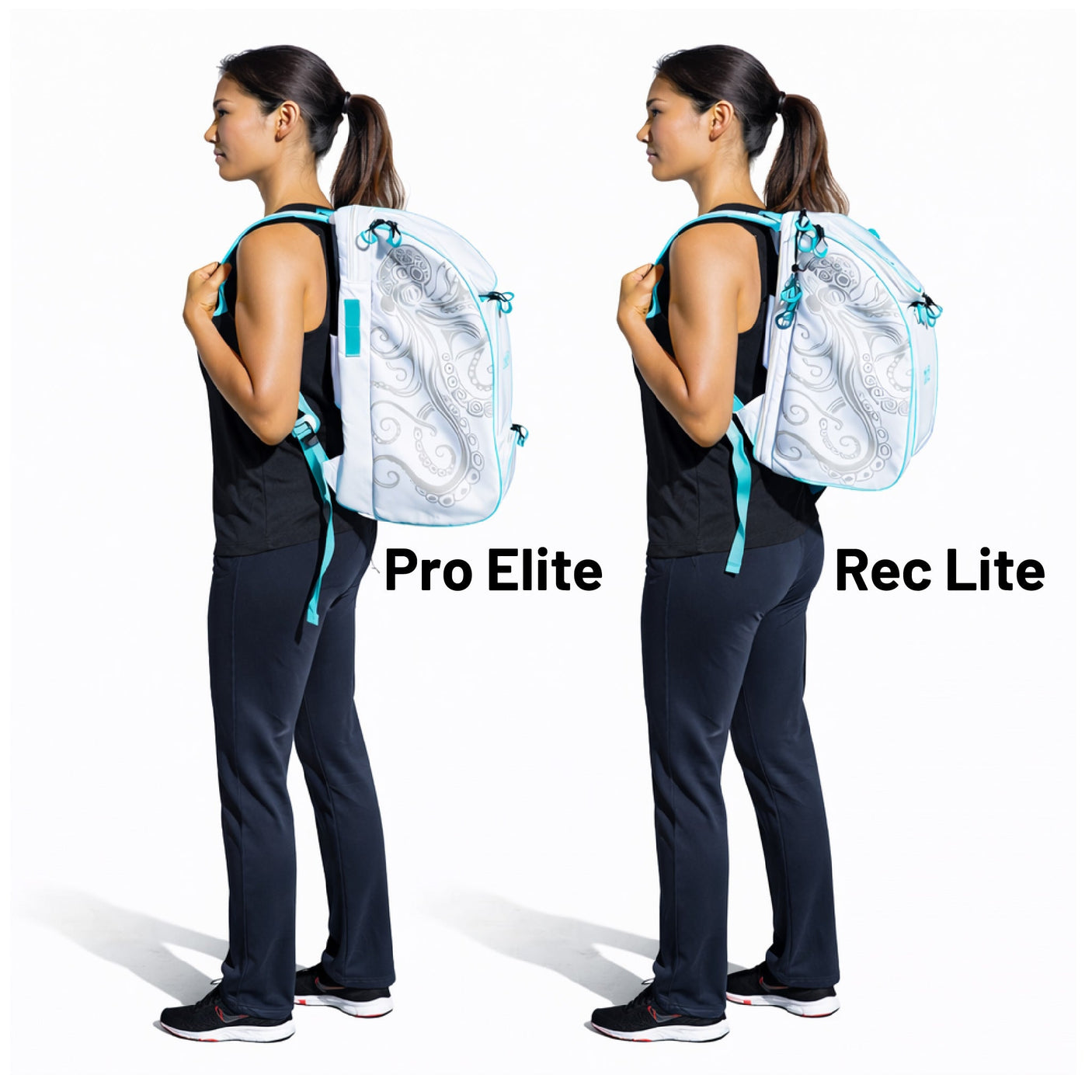 Mochila Oktō Pro Elite para deportes de remo | Blanco y cerceta