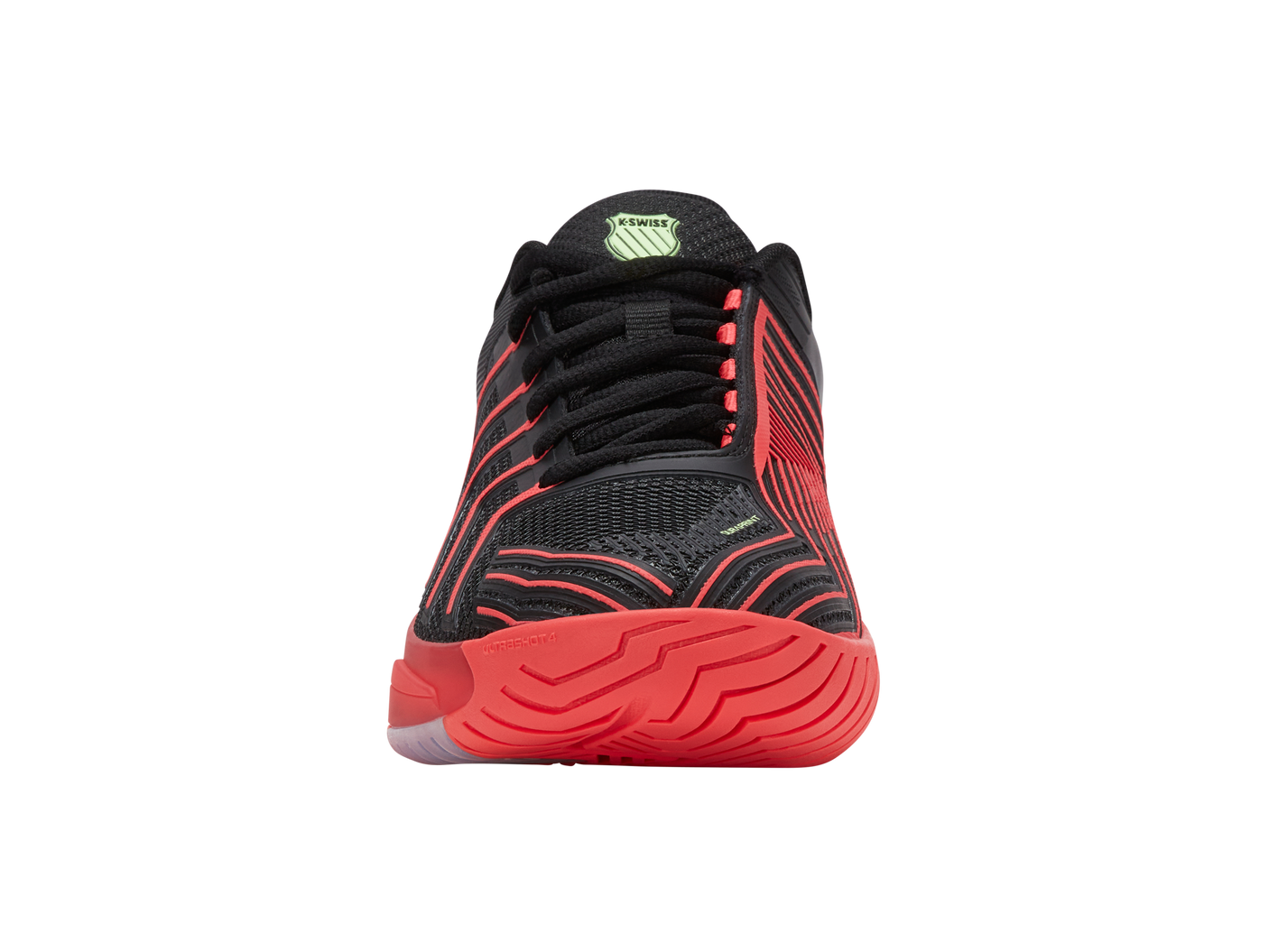 Zapatillas K-Swiss Ultrashot 4 para hombre | Negro/Lava neón/Pimiento picante