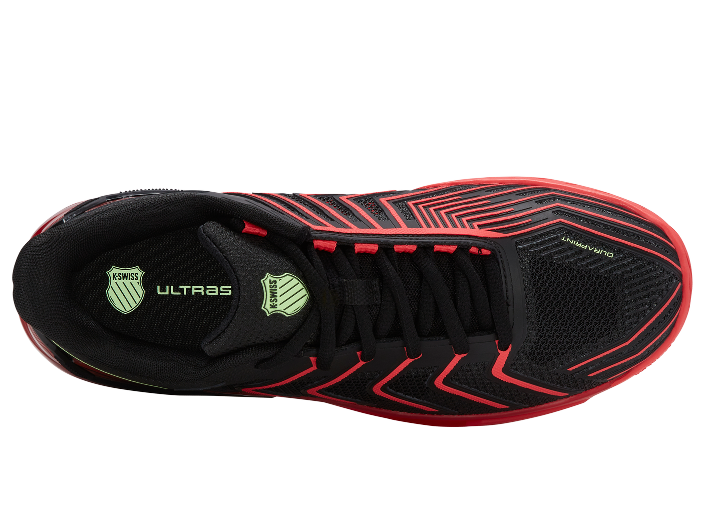 Zapatillas K-Swiss Ultrashot 4 para hombre | Negro/Lava neón/Pimiento picante