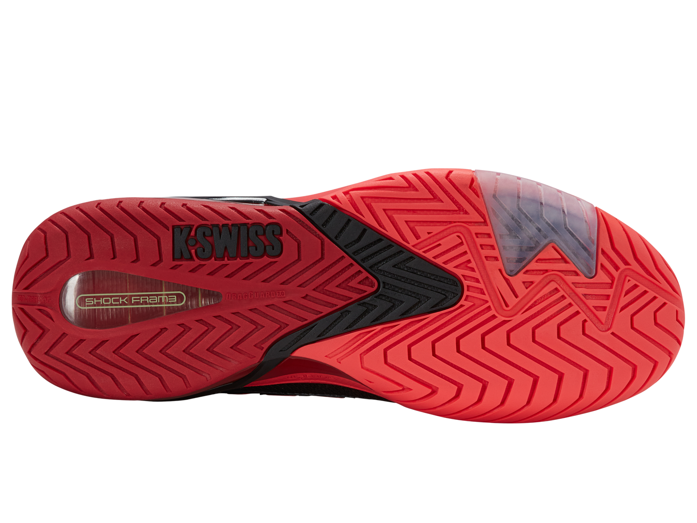 Zapatillas K-Swiss Ultrashot 4 para hombre | Negro/Lava neón/Pimiento picante