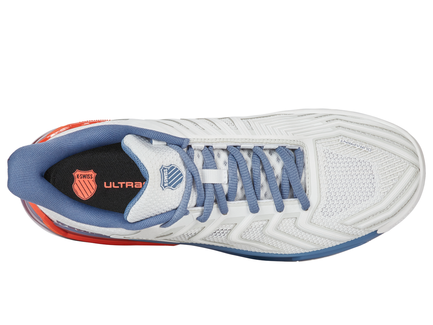 Zapatillas K-Swiss Ultrashot 4 para hombre | Blanco brillante/Infinito/Ibis escarlata