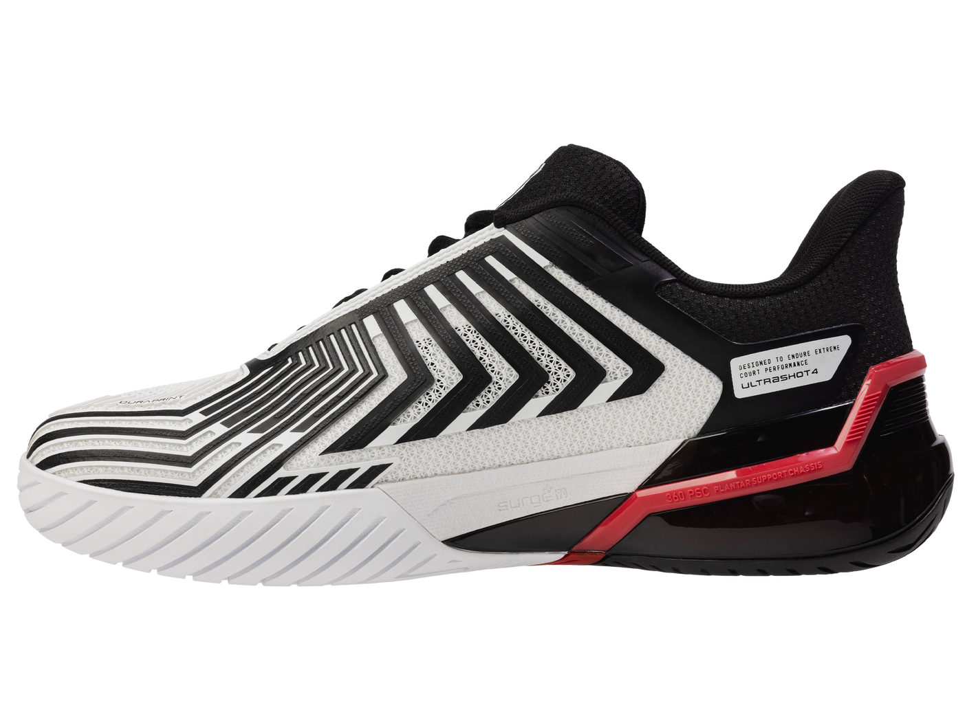 Zapatillas K-Swiss Ultrashot 4 para hombre | Blanco/Negro/Rojo Marte