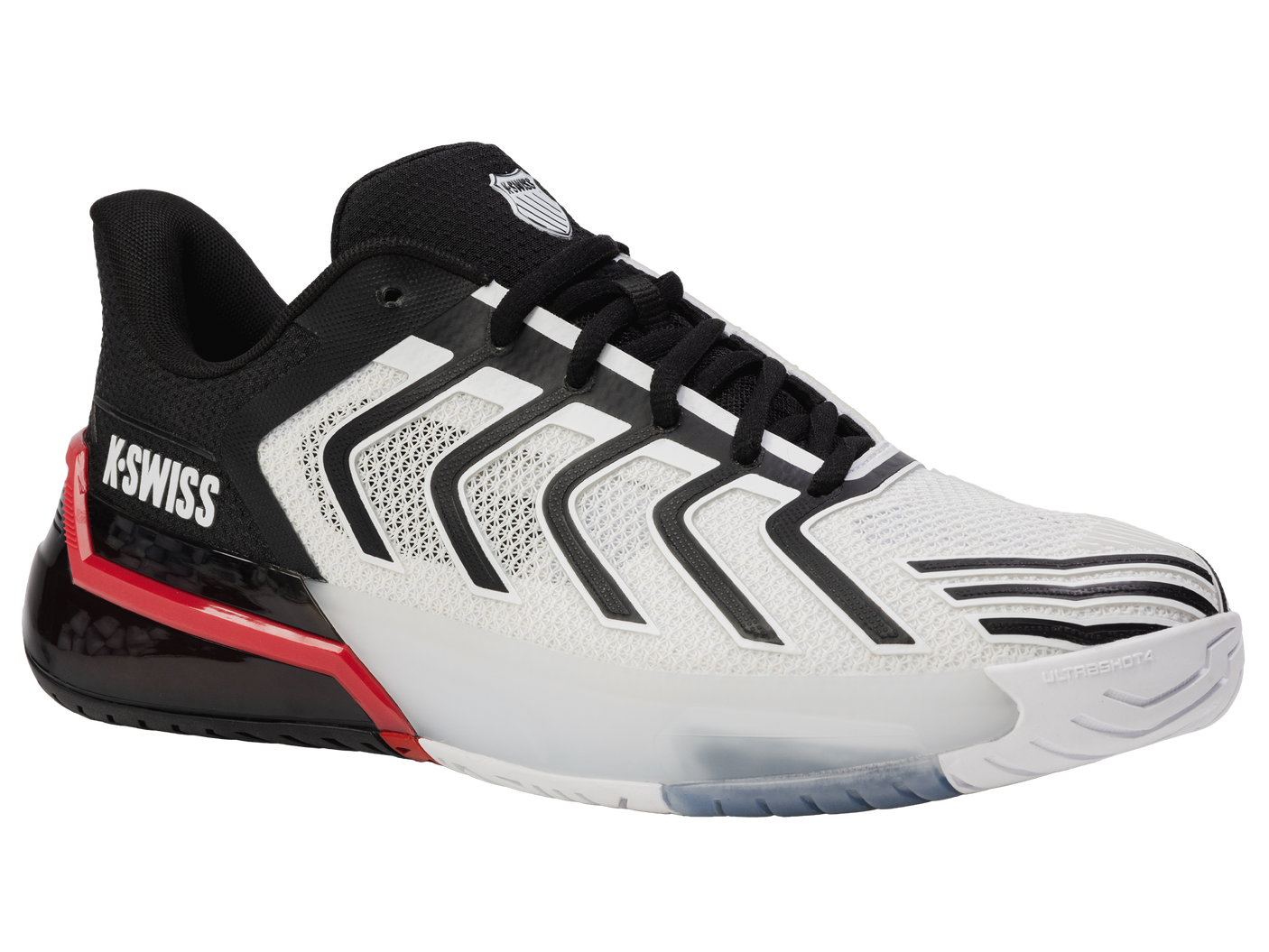 Zapatillas K-Swiss Ultrashot 4 para hombre | Blanco/Negro/Rojo Marte