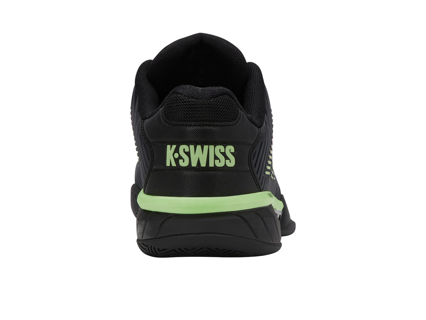 Zapatillas K-Swiss Hypercourt Express 2 para hombre | Negro/Verde neón suave/Lava neón