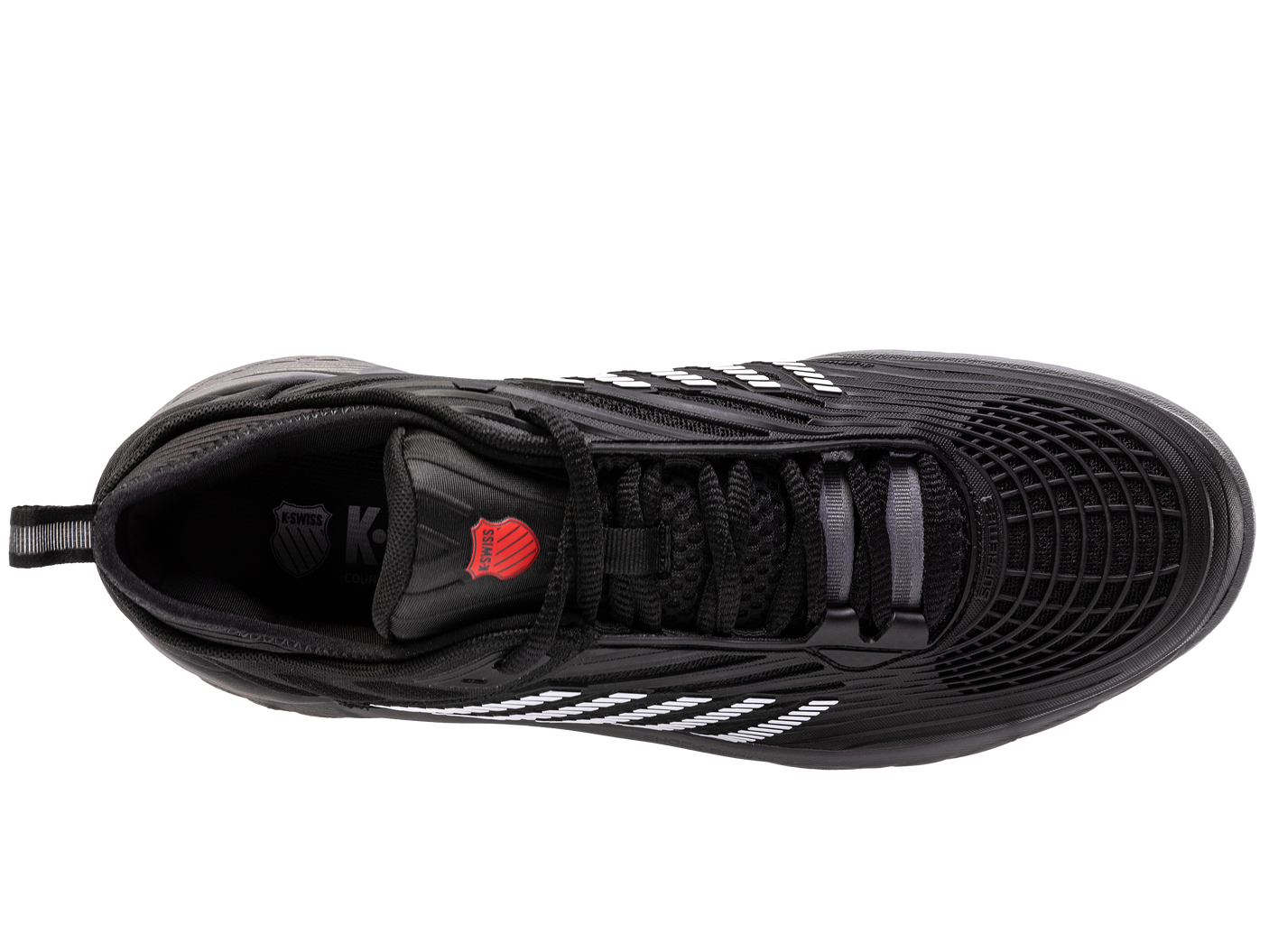 Zapatillas K-Swiss Hypercourt Supreme 2 para hombre | Negro/Gris acero/Rojo fuego