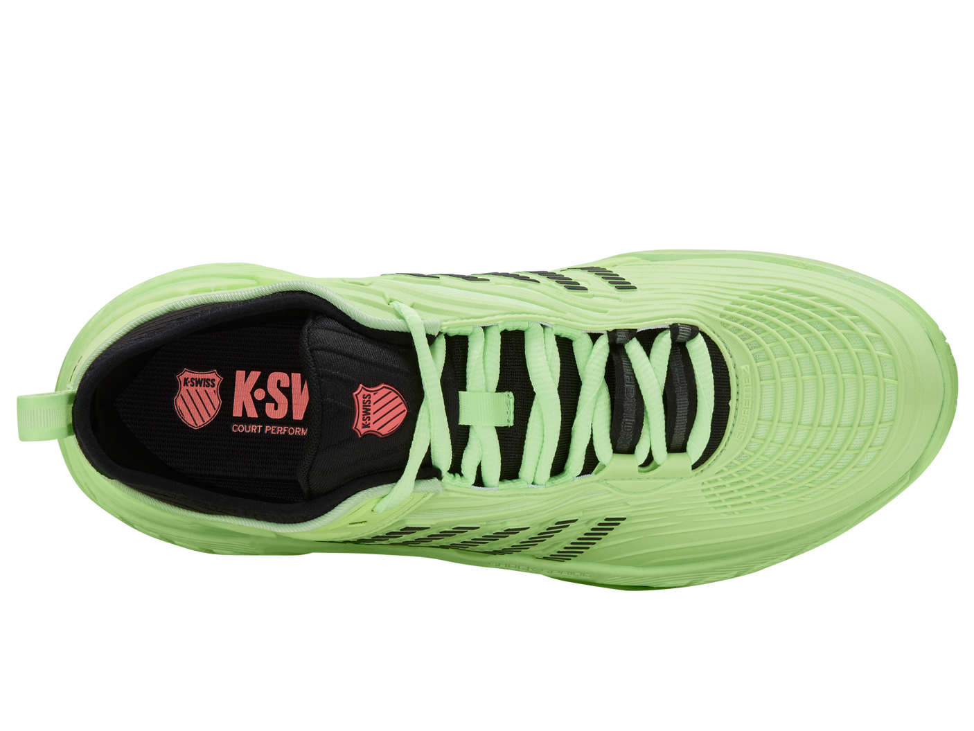 Zapatillas K-Swiss Hypercourt Supreme 2 para hombre | Verde neón suave/Negro/Lava neón