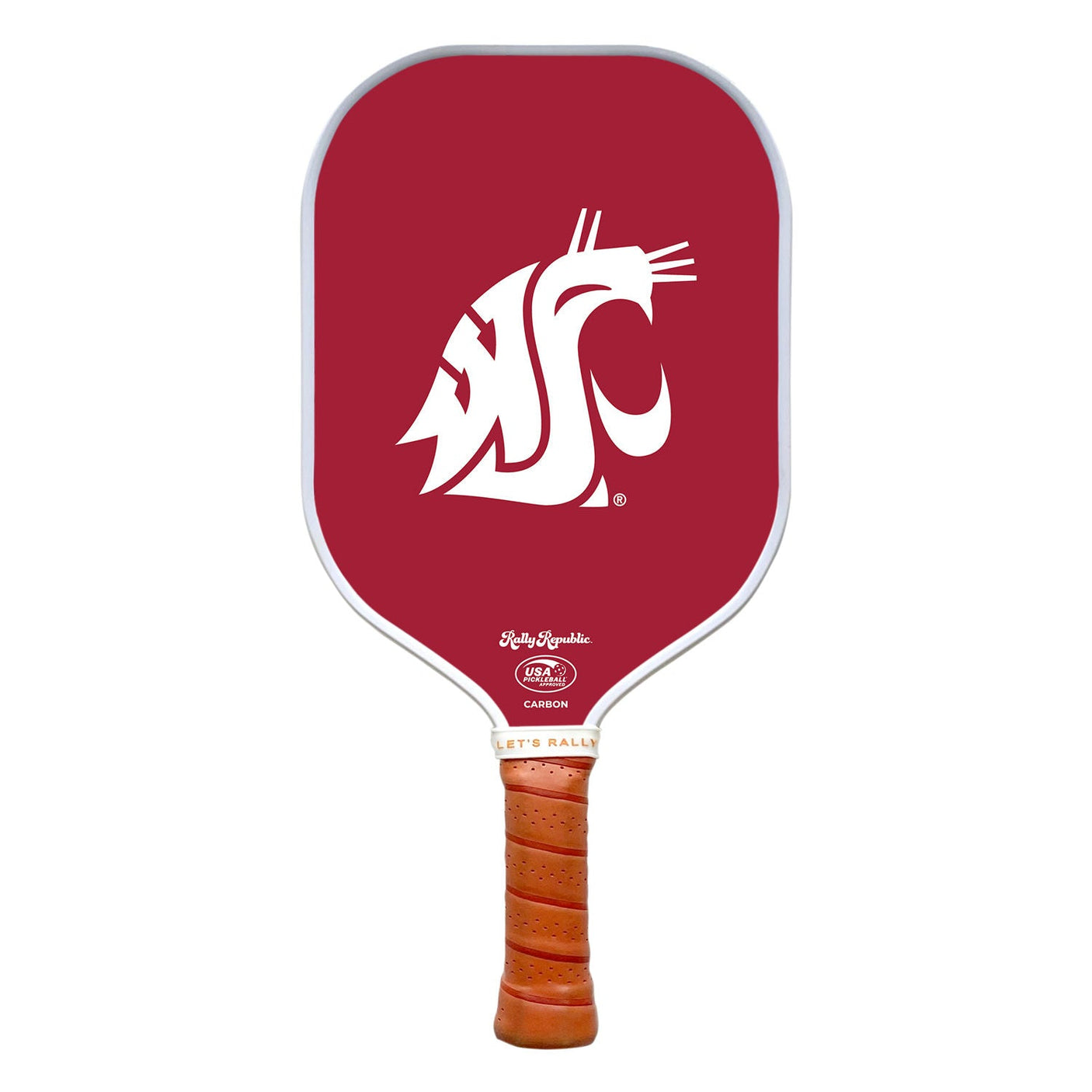 Rally Republic PIckleball Paddle - Washington State Cougars Crimson Primary White Mark