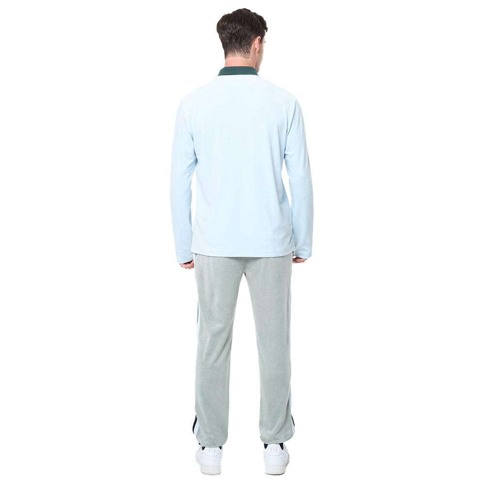 Sergio Tacchini Banda Velour Polo - Baby Blue
