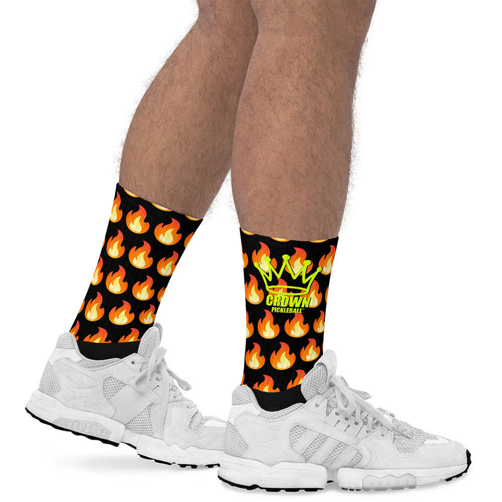 CROWN PICKLEBALL - Flame Socks (Black)