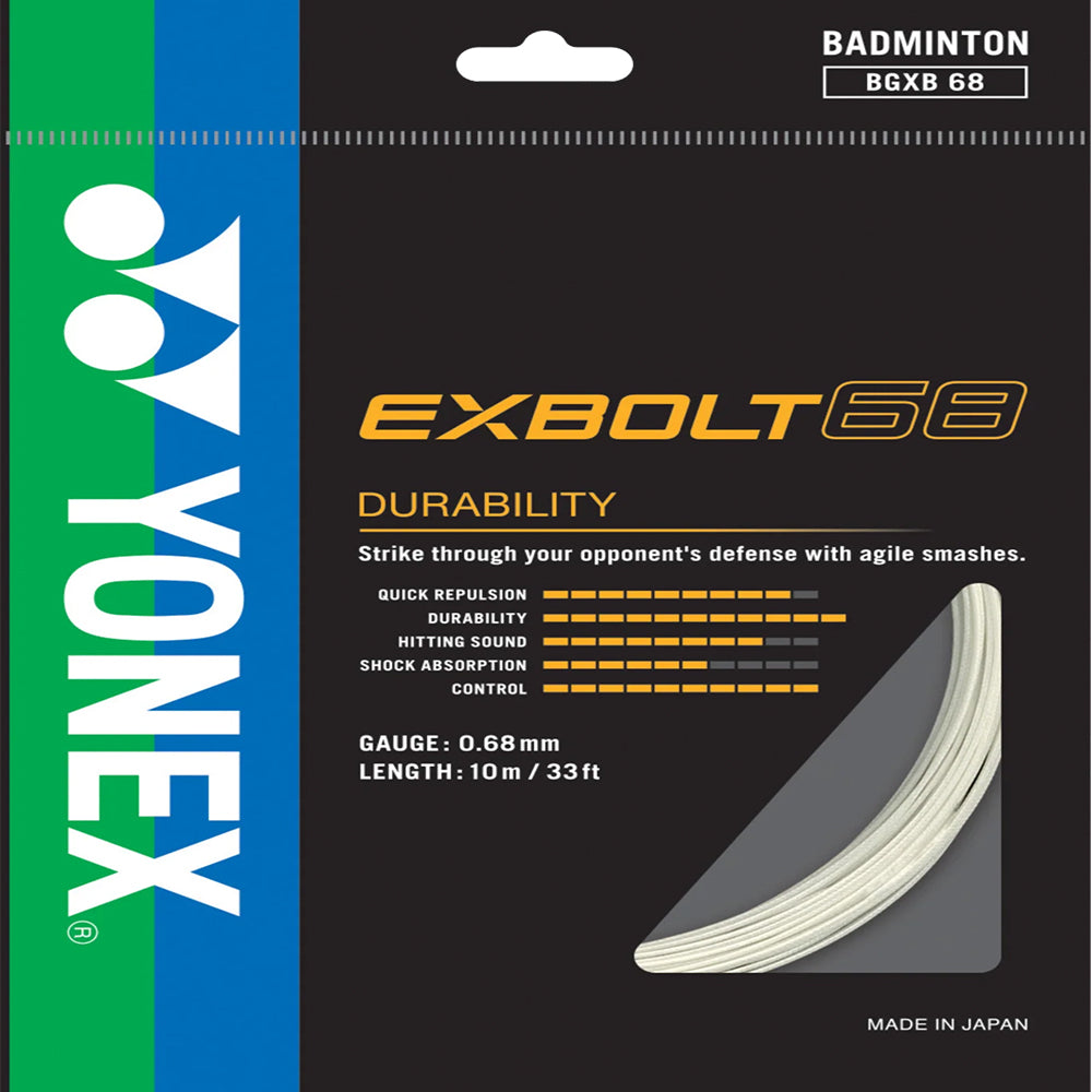 Yonex Badminton String Exbolt 68 - 10m Set & 200m Reel