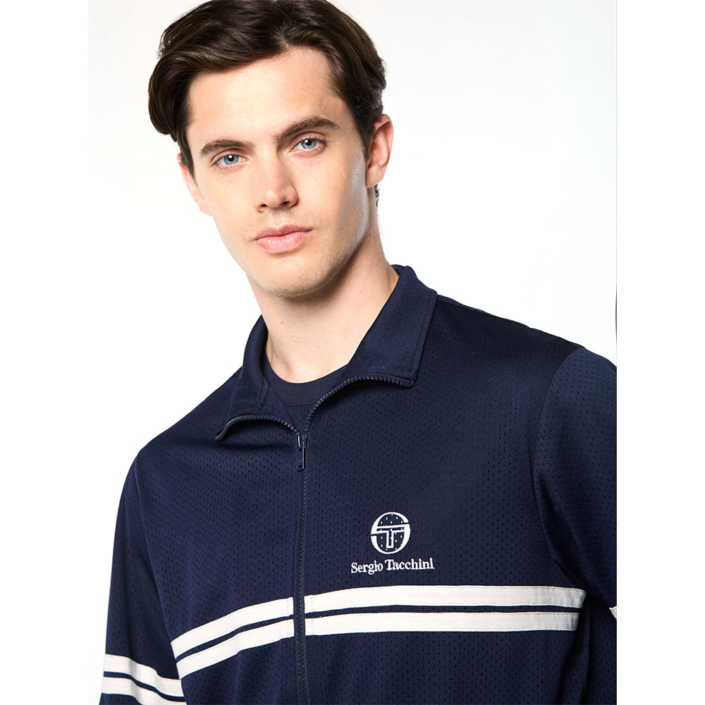 Sergio Tacchini Arturo Mesh Track Jacket - Maritime Blue/ Quiet Gray