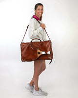 Cork Padel Vintage Leather Handbag Camel
