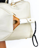 Cork Padel Vintage Leather Handbag White