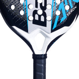 Babolat Air Veron 2.6 handle close-up with wrapped grip and logo end cap