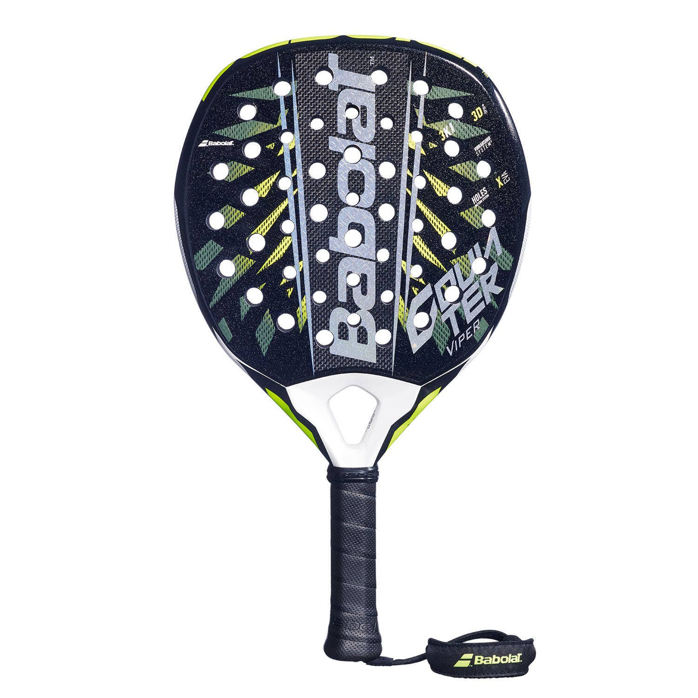 Babolat Counter Viper 2.6 padel racket front view with round shape and bold graphics
