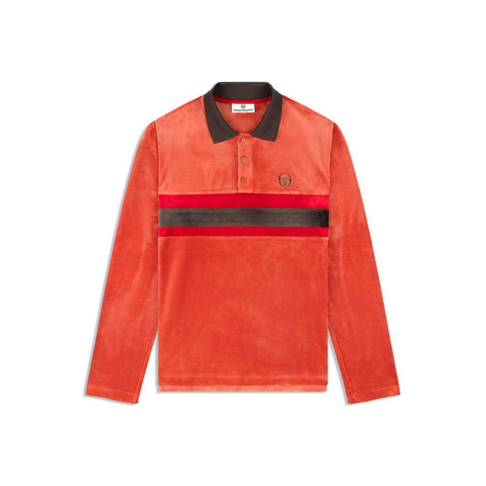 Sergio Tacchini Banda Velour Polo - Hot Sauce