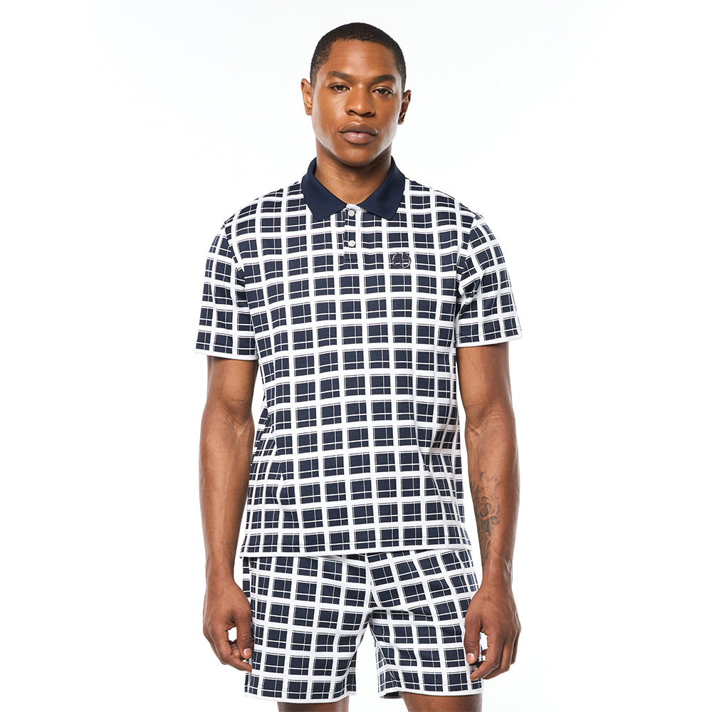 Sergio Tacchini Damarindo Check Polo - Maritime Blue