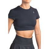 Urban Court - Black Open-back Performance Crop Top