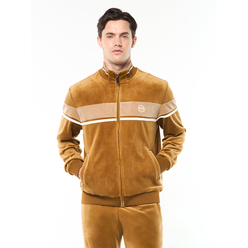 Sergio Tacchini Damarindo Velour Track Jacket - Bronze Brown