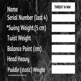 Thrive Pickleball THREAT 16 Pickleball Paddle