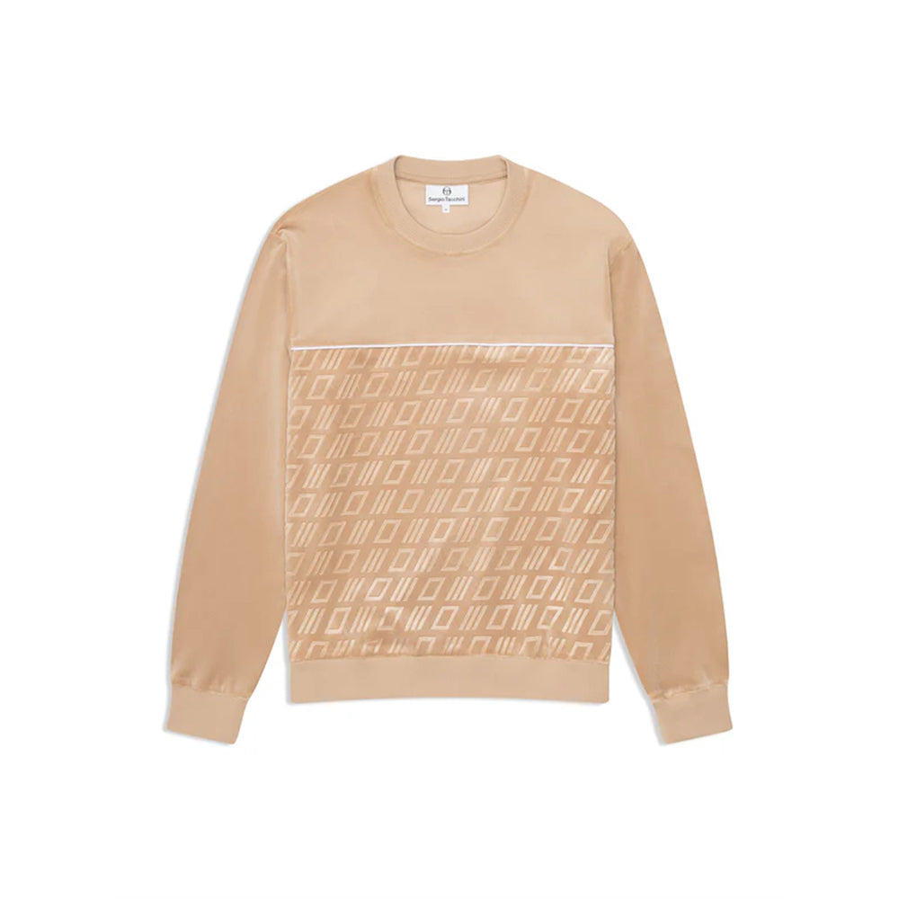 Sergio Tacchini Bandiera Debossed Velour Crewneck | Humus