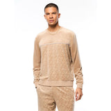 Sergio Tacchini Bandiera Debossed Velour Crewneck | Humus