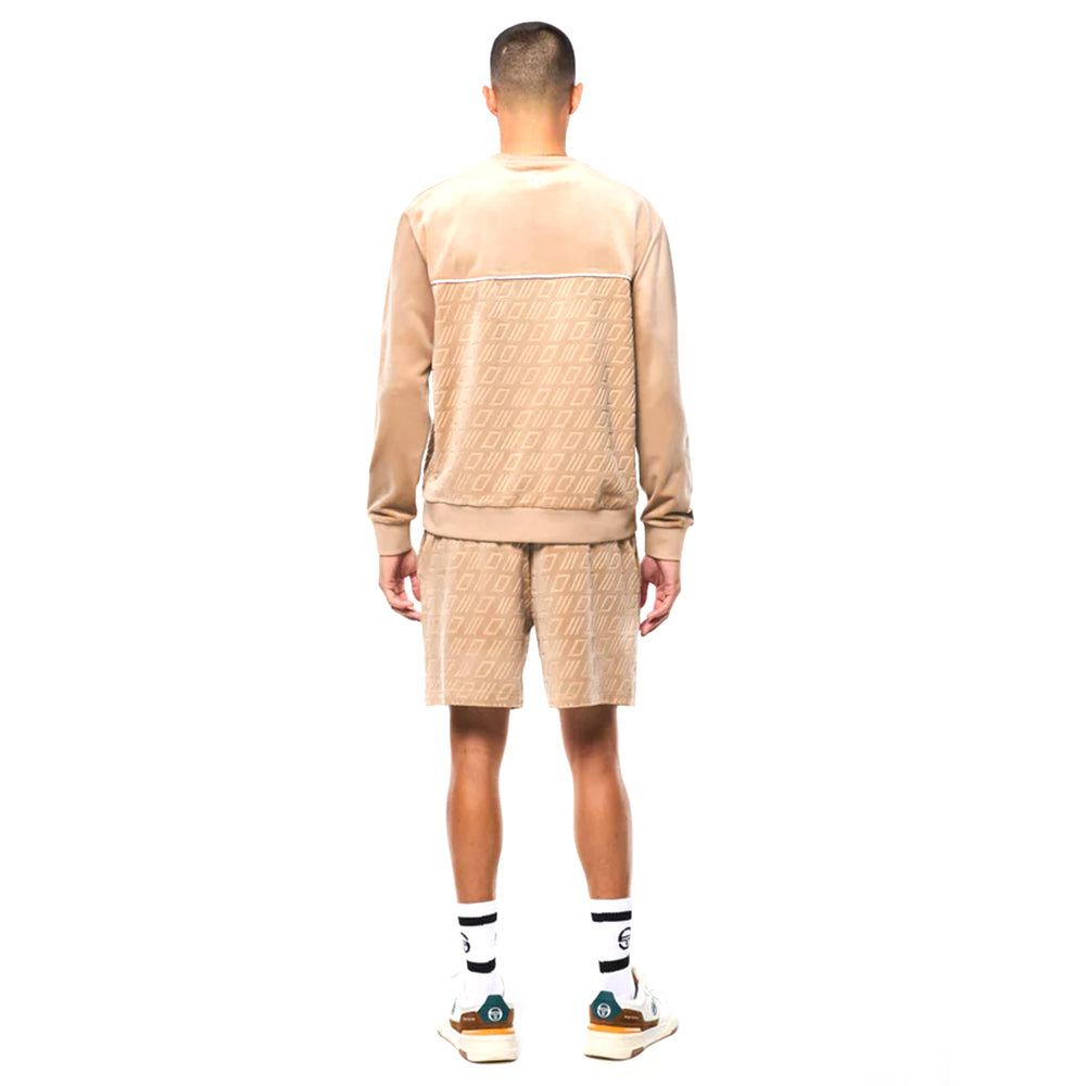 Sergio Tacchini Bandiera Debossed Velour Crewneck | Humus