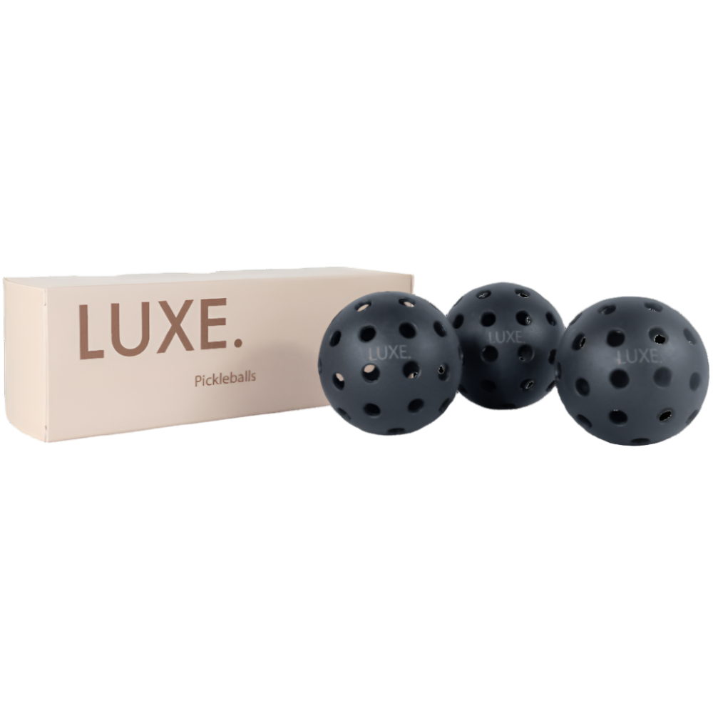 Luxe Pickleball Black Pickleballs - Pack of 3