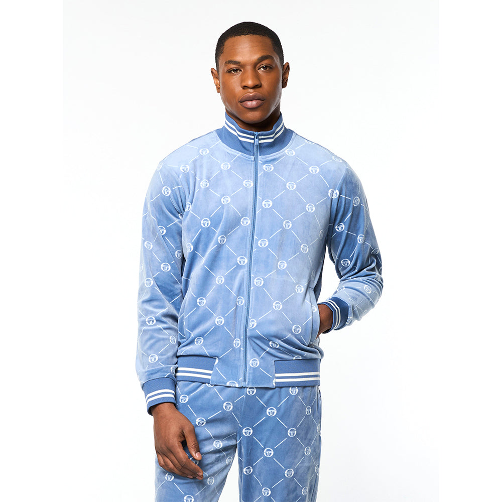 Sergio Tacchini Cosimo Velour Track Jacket - Faded Denim