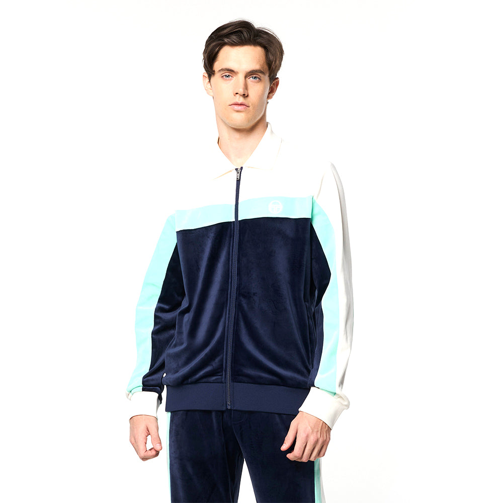 Sergio Tacchini Lazaro Velour Track Jacket - Maritime Blue