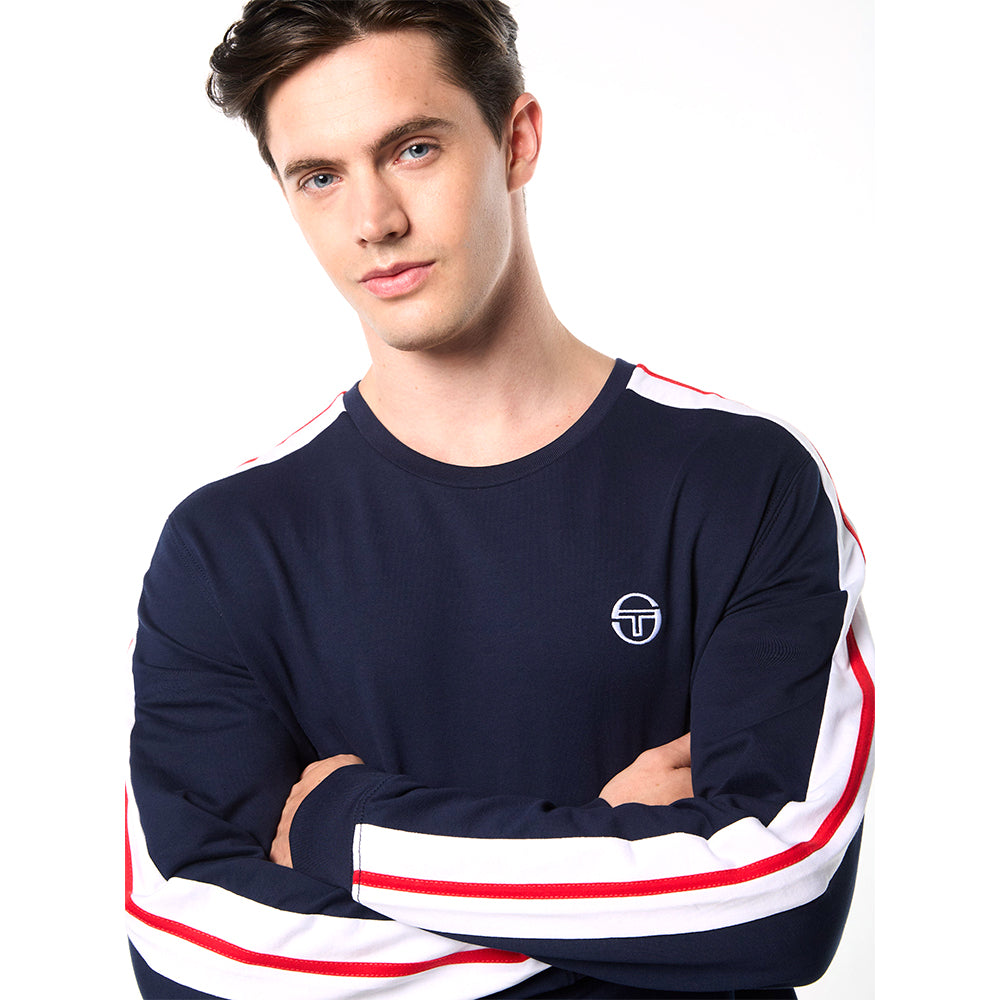 Sergio Tacchini Macchina Long Sleeve T - Shirt - Maritime Blue