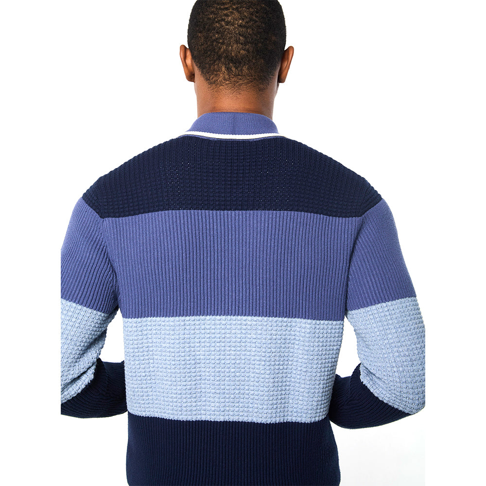 Sergio Tacchini Enzo Striped Track Jacket - Faded Denim