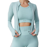 Astoria CONTOUR Ribbed Seamless Sports Crop - Seafoam