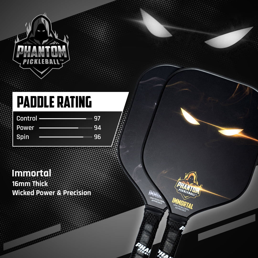 Phantom Pickleball Paddle Immortal 16mm & Cover
