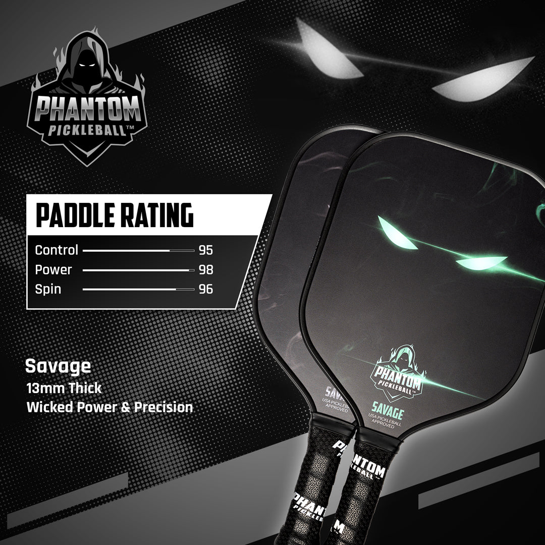 Phantom Pickleball Paddle Savage 13mm & Cover