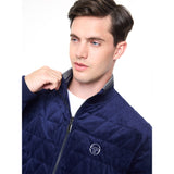 Sergio Tacchini Redi Quilted Velour Bomber Jacket - Maritime Blue
