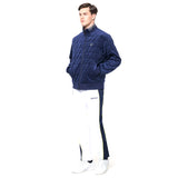 Sergio Tacchini Redi Quilted Velour Bomber Jacket - Maritime Blue