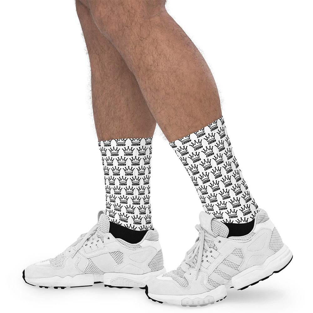 CROWN PICKLEBALL - Checkered Crown Socks (White)