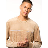 Sergio Tacchini Bandiera Debossed Velour Crewneck | Humus