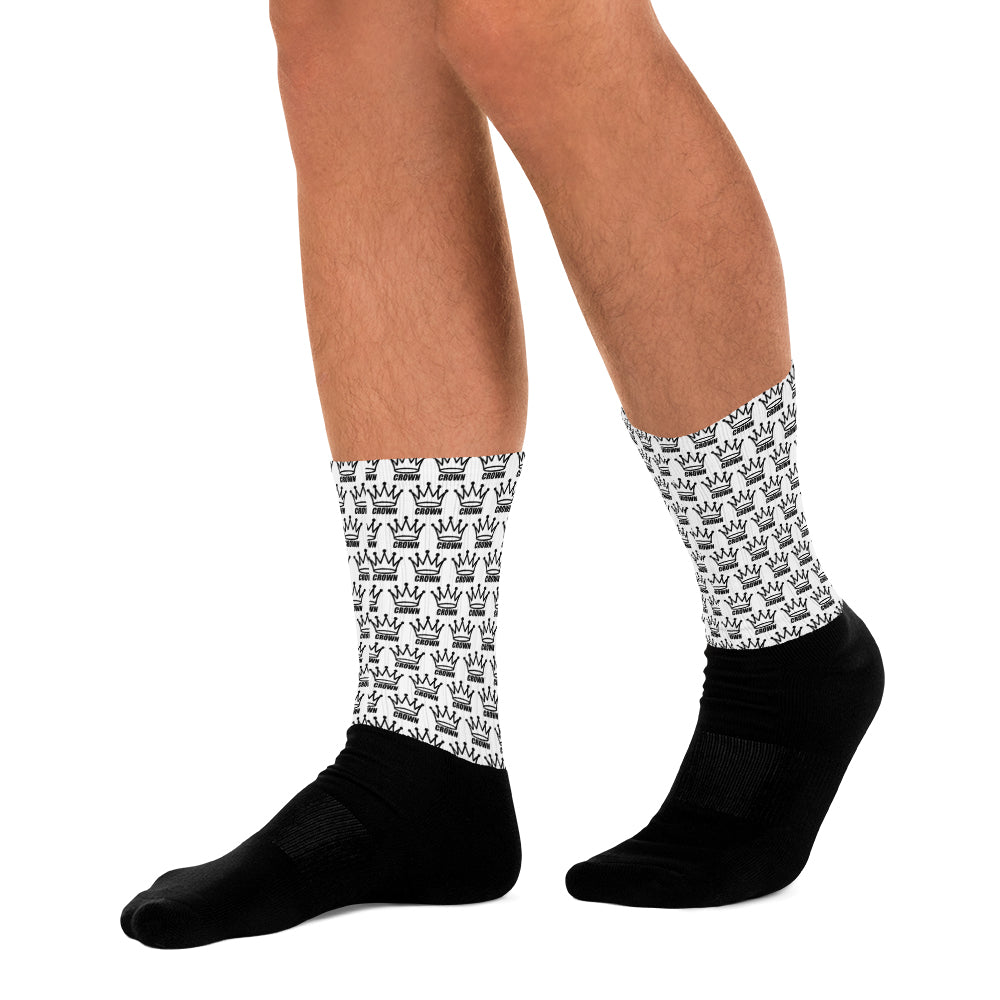 CROWN PICKLEBALL - Checkered Crown Socks (White)